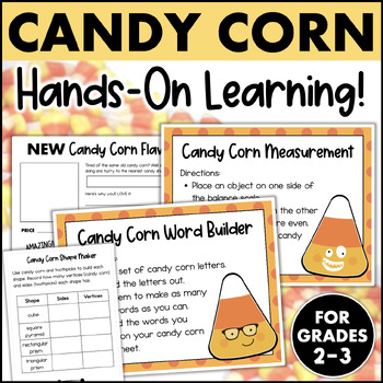 Preview of Candy Corn Day Activities Measuring Opinion Writing Shapes Synonyms