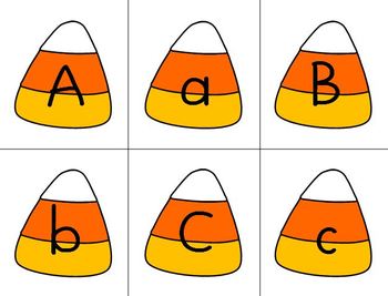 Preview of Candy Corn Alphabet & Number Cards