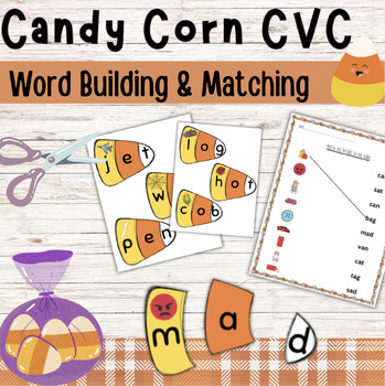 Preview of Candy Corn CVC Fall / Halloween Activities | centers