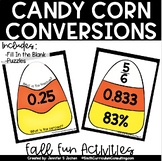Candy Corn Conversions Fractions Decimals Percents Fill In