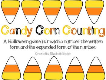 Candy Corn Counting- A Halloween themed math matching game by Mrs Hodge