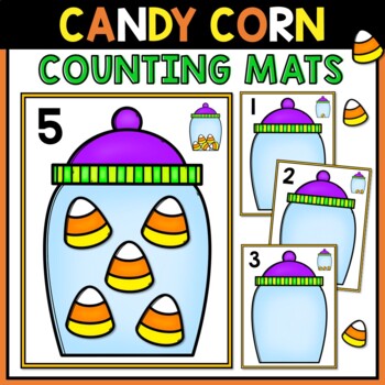 Preview of Candy Corn Counting Mats 1-10 | Halloween Math Centers