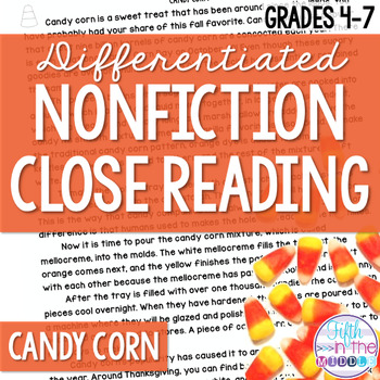 Preview of Candy Corn Close Reading Comprehension Passages and Questions
