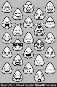 Candy Corn Emoji Clipart Faces / CandyCorn Halloween ...
