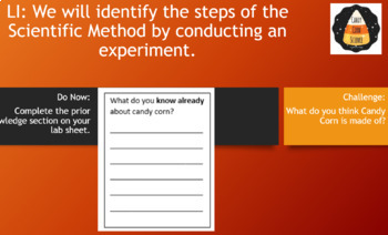 Preview of Candy Corn Experiment Lesson Slides