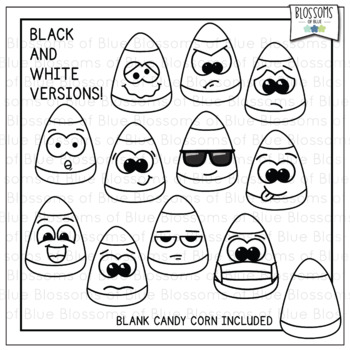 Candy Corn Faces Clipart by Blue Blossom Designs - Amy Beckstrand