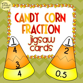 Preview of Candy Corn Fraction Jigsaw Cards