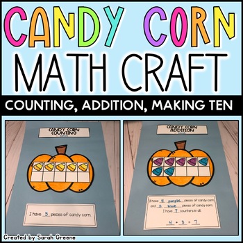Preview of Candy Corn Halloween Math Craft for Counting, Addition, or Making Ten