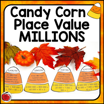 Preview of Candy Corn Halloween Place Value Center - Millions