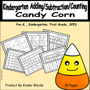 Preview of Candy Corn Kindergarten Addition & Subtraction Review