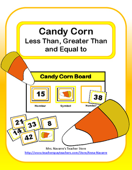 Preview of Candy Corn Less Than, Greater Than, and Equal to