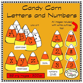 Candy Corn Letters and Numbers Clip Art