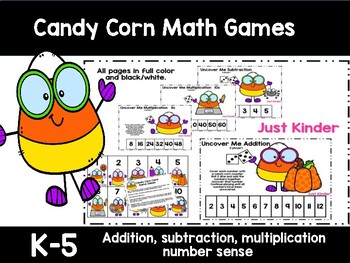 Preview of Candy Corn Math Games addition, subtraction, multiplication