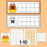 Candy Corn Math Ten Frame Counting Mats Halloween Activity