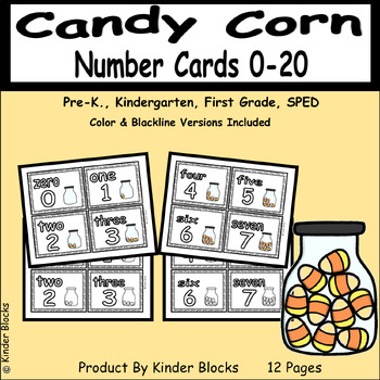 Preview of Candy Corn Number Cards 0 - 20
