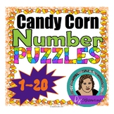Candy Corn Number Puzzles - 20 Three Piece Puzzles