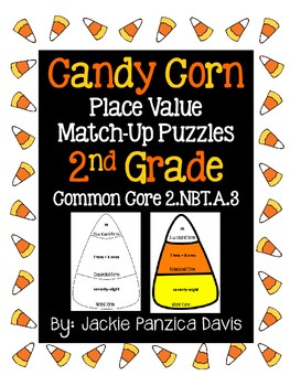 Preview of Candy Corn Place Value Match-Up Puzzles (2nd Grade Common Core)