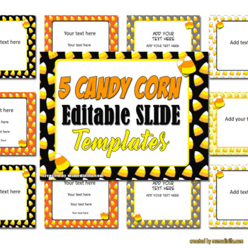 Preview of Candy Corn PowerPoint Templates for Back to School or Class Activities