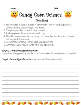 Preview of Candy Corn Science Lab