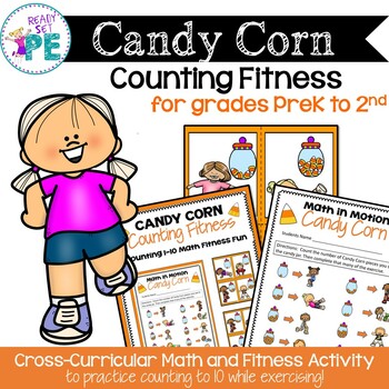 Preview of Candy Corn Number Sense 1-10 Fitness Fun-PE  Brain Breaks & Halloween