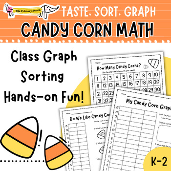 Preview of Candy Corn Taste, Graph, & Sort| K-2 Halloween Math Activities & Lesson