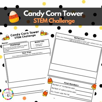 Preview of Candy Corn Tower Fall Halloween STEM Challenge
