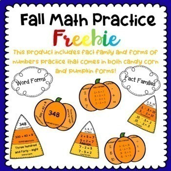 Preview of Candy Corn and Pumpkin: Fall Math Crafts! FREEBIE