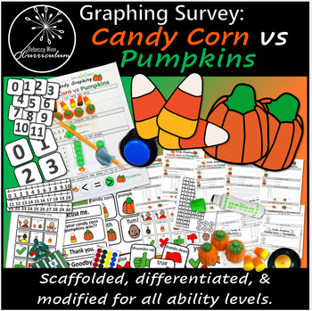 Preview of Candy Corn vs Pumpkins Survey | Graphing Survey | Comparison | Special Education