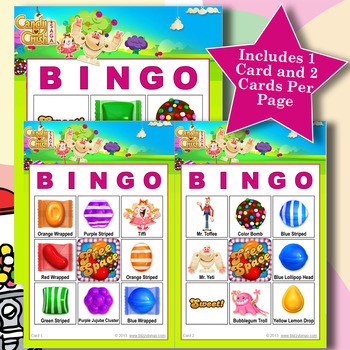 Candy Crush 3x3 Bingo 30 Cards By Blizzy Bingo Tpt