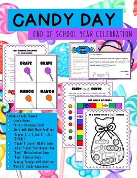 Preview of Candy Day End of Year Theme Day