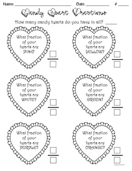 Candy Heart Fractions Valentines Math by Teacher Treats | TpT
