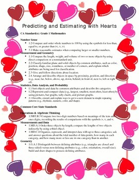 Preview of Candy Heart Hands-On Common Core Instructional Unit Grades 1-8