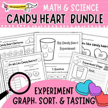 Preview of Candy Heart Math & Science Activity Bundle | February Hands-On Learning!