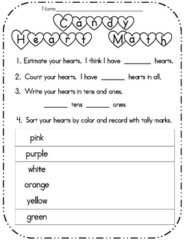 Candy Heart Math-Valentine Activity by Candace Quester | TpT