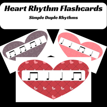 Preview of Heart Rhythm Flashcards - Quarter Note and Paired Eighth Notes CS Unit 1