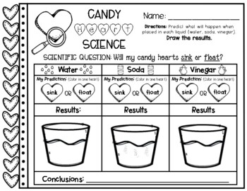 Preview of Candy Heart Science Activity