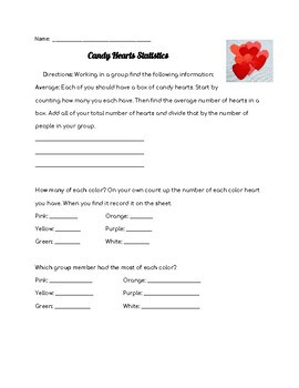 Preview of Candy Heart Statistics