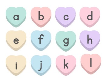 Preview of Candy Hearts Alphabet Valentine's Day