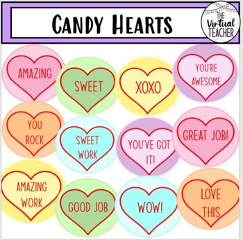 Preview of Sweet Candy Hearts - Valentines - Clipart /Digital Stickers