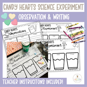 Candy Hearts Experiment, Observation, & Writing | Valentines Science ...