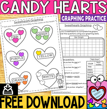 Preview of Valentine's Day Graphing Math--Candy Hearts Graphing Fun