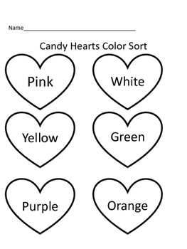 Candy Hearts Sort, Chart and Graph by The Creation Station | TPT