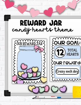 Preview of Candy Hearts Valentine Incentives Jar, Class Rewards, Individual Student Rewards