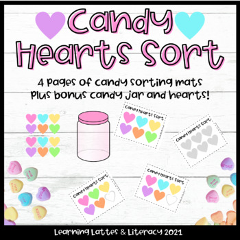 Preview of Candy Hearts Valentine's Day Candy Sorting Online ESL Reward Conversation Hearts