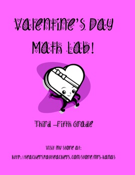 Preview of Candy Hearts Valentine's Day Math Lab - Grades 3 - 5