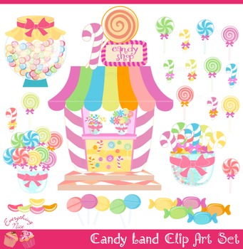 Preview of Candy Land, Candy Shop Clip Art Set