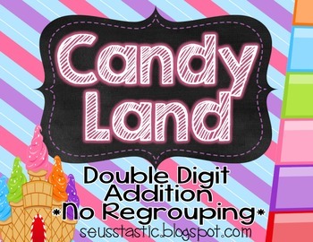 Preview of Candy Land Double Digit Addition (No Regrouping)