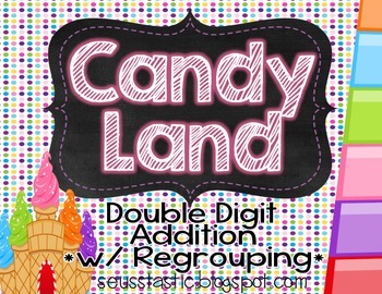 Preview of Candy Land Double Digit Addition (w/ Regrouping)