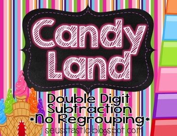 Preview of Candy Land Double Digit Subtraction (No Regrouping)
