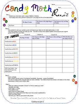 Preview of Candy Math Quiz for Grades 3-8